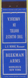Matchbook Cover - Beekman Arms Hotel Rhinebeck NY Federal