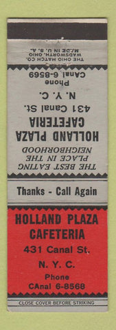 Matchbook Cover - Holland Plaza Cafeteria New York City