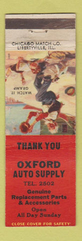Matchbook Cover - Oxford Auto Supply low phone #