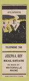 Matchbook Cover - Joseph Roy Real Estate Waterville ME low phone #