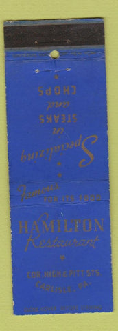 Matchbook Cover - Hamilton Restaurant Carlisle PA WEAR