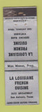 Matchbook Cover - La Louisiane French Restaurant San Antonio TX
