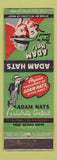 Matchbook Cover - Adam Hats Celebrity Back