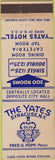Matchbook Cover - Yates Hotel Syracuse NY