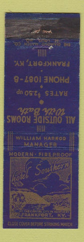 Matchbook Cover - Hotel Southern Frankfort KY WEAR