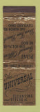 Matchbook Cover - Universal Cleaning Dyeing Cleveland OH WEAR