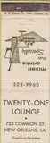 Matchbook Cover - Twenty One Lounge New Orleans LA WEAR
