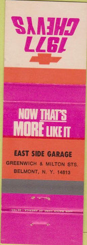 Matchbook Cover - 1977 Chevrolet Belmont NY