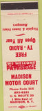 Matchbook Cover - Madison Motor Court Madison NY