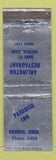 Matchbook Cover - Arlington Restaurant Paradise Inn Ansonia CT low phone # WEAR