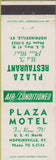 Matchbook Cover - Plaza Motel Hopkinsville KY