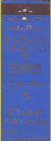 Matchbook Cover - Colonial Motor Lodge Baton Rouge LA Advance