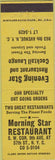 Matchbook Cover - Morning Star Restaurant New York City