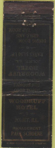Matchbook Cover - Woodruff Hotel Joliet IL