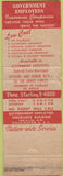 Matchbook Cover - US Government Insurance Washington DC