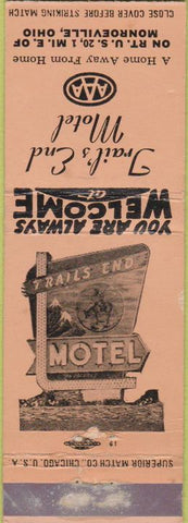 Matchbook Cover - Trail's End Motel Monroeville OH