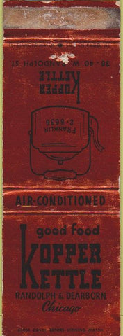 Matchbook Cover - Kopper Kettle Restaurant Chicago IL