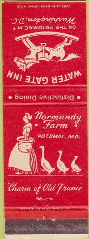 Matchbook Cover - Normandy Farm Potomac MD girlie Washington DC