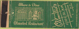 Matchbook Cover - Olmstead Restaurant Washington DC WEAR