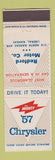 Matchbook Cover - 1957 Chrysler Redford Motors Liberal KS