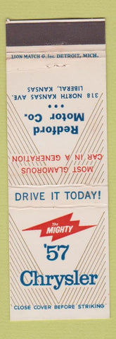Matchbook Cover - 1957 Chrysler Redford Motors Liberal KS