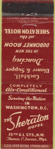 Matchbook Cover - Sheraton Hotel Washington DC WEAR