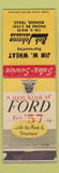 Matchbook Cover - 1957 Ford Jim Wheat Bob Johnson Borger TX WEAR