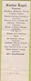 Matchbook Cover - Casino Royal Washington DC Chinese Food