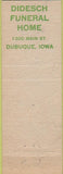 Matchbook Cover - Didesch Funeral Home Dubuque IA