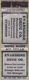 Matchbook Cover - Evanshire Drug Co Evanston WORN IL? IN?