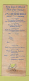 Matchbook Cover - 1940 Buick McEwen Big Spring TX POOR BACK