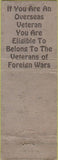 Matchbook Cover - VFW Blank