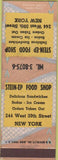 Matchbook Cover - Stein Ep Food Shop New York City tan/yellow