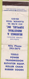 Matchbook Cover - Bearings  and  Tools Plainview TX wear
