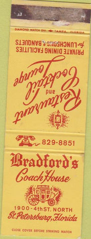 Matchbook Cover - Bradford's Coach House St Petersburg FL wear
