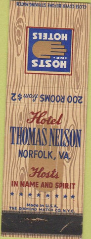 Matchbook Cover - Hotel Thomas Nelson Norfolk VA