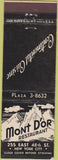 Matchbook Cover - Mont D'or Restaurant New York City