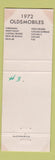 Matchbook Cover - 1972 Oldsmobile Pikeville KY
