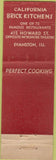 Matchbook Cover - California Brick Kitchens Evanston IL feature