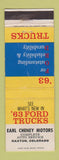 Matchbook Cover - 1963 Ford Trucks Earl Cheney Haxtun Colorado