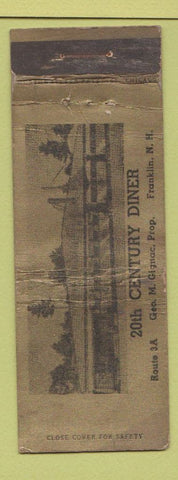 Matchbook Cover - 20th Century Diner Franklin NH WEAR