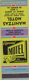 Matchbook Cover - Manitzas Motel De Ridder LA green/purple