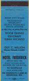 Matchbook Cover - Hotel Frederick Boonville MO blue