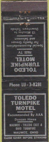 Matchbook Cover - Toledo Turnpike Motel Maumee OH