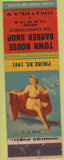 Matchbook Cover - Town House Barber Shop pinup NO TOWN WEAR