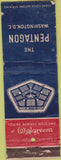 Matchbook Cover - Walgreens The Pentagon Washington DC POOR