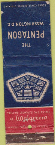 Matchbook Cover - Walgreens The Pentagon Washington DC POOR