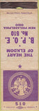 Matchbook Cover - Elks Club New Philadelphia OH WEAR