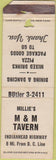 Matchbook Cover - M and M Tavern no town WORN