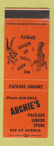 Matchbook Cover - Archie's Package Liquor Casper? WY